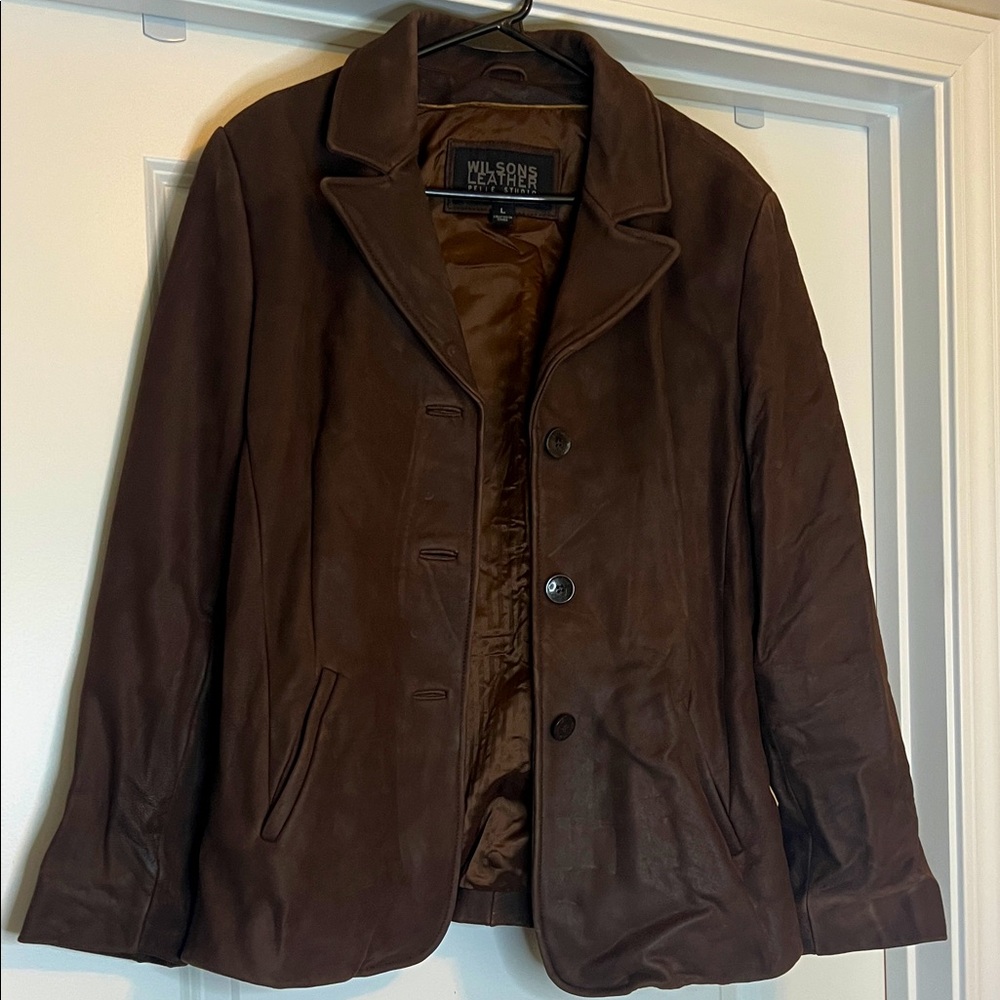 Wilsons Leather Dark Brown Women’s Pea Coat
